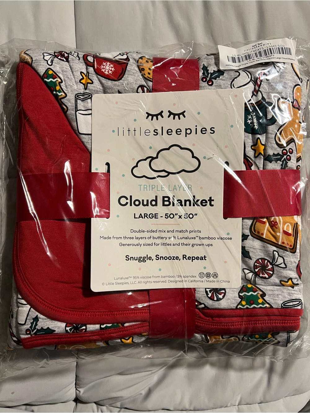 Little Sleepies Red Reversible Holiday Cloud Blanket